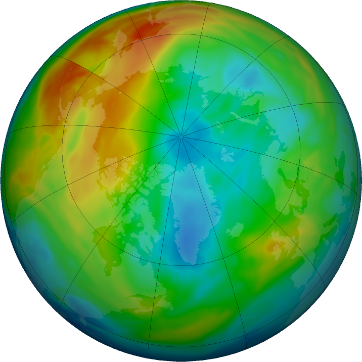 Arctic ozone map for 22 December 2019